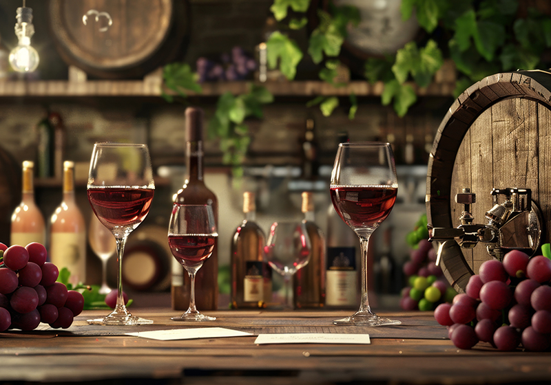 Premium Wine Making Supplies Vintner's Lab with Business Cards Glasses and Refractometer